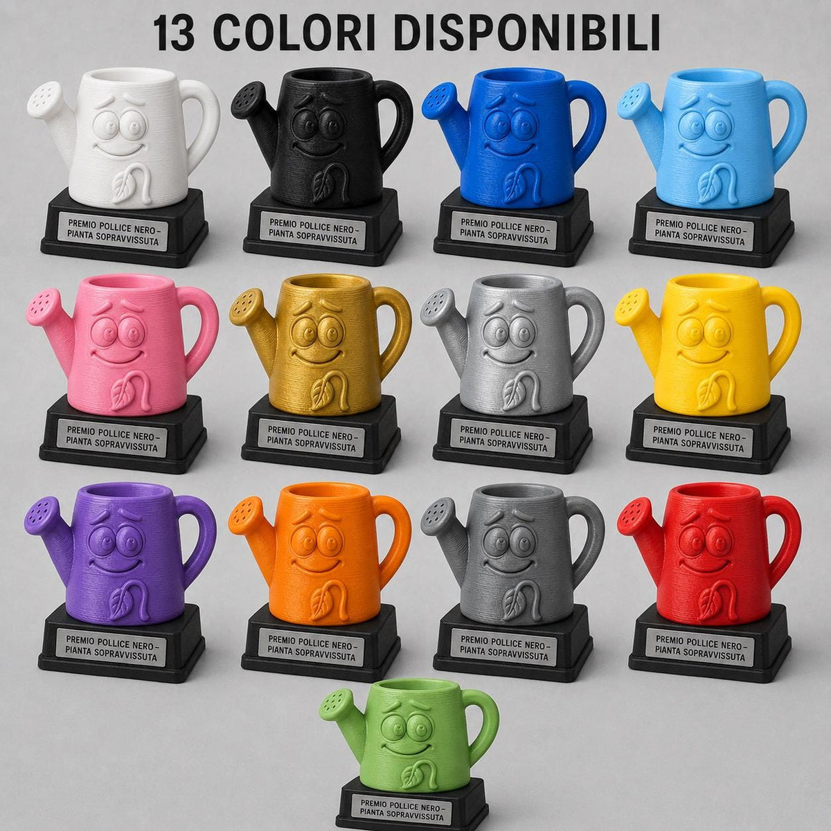 Trofeo Pollice Nero Personalizzato, Annaffiatoio Cartoon, Premio Divertente per Amico, Famiglia e Amante delle Piante