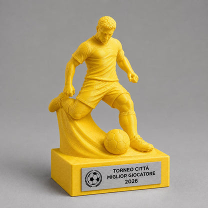 Trofeo Calcio Attaccante in Tiro Personalizzato, Premio 3D per Tornei, Giocatori, Club e Scuole con Logo