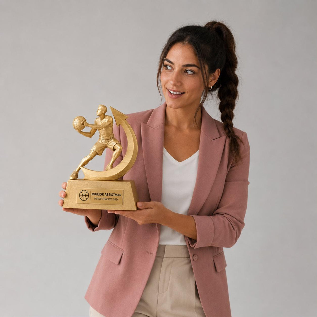 Trofeo Basket Assist Personalizzato, Premio Miglior Assistman per Tornei, Club, Squadre e Scuole, 15 18 o 22 cm