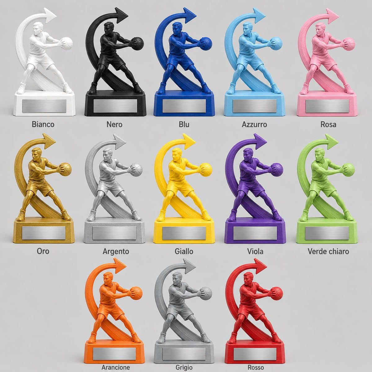 Trofeo Basket Assist Personalizzato, Premio Miglior Assistman per Tornei, Club, Squadre e Scuole, 15 18 o 22 cm