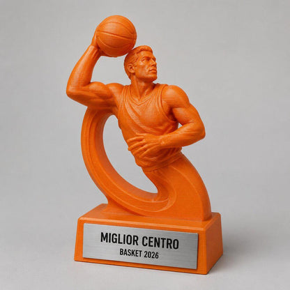 Trofeo Basket Miglior Centro Personalizzato, Premio Pallacanestro per Tornei e Squadre, 15 18 o 22 cm