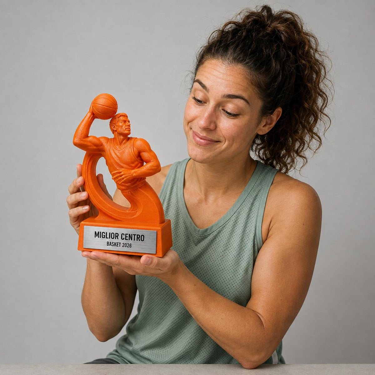 Trofeo Basket Miglior Centro Personalizzato, Premio Pallacanestro per Tornei e Squadre, 15 18 o 22 cm