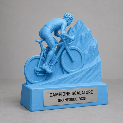 Trofeo Ciclismo Scalatore in Salita Personalizzato, Premio Granfondo per Gare, Club e Squadre, 15 18 o 22 cm