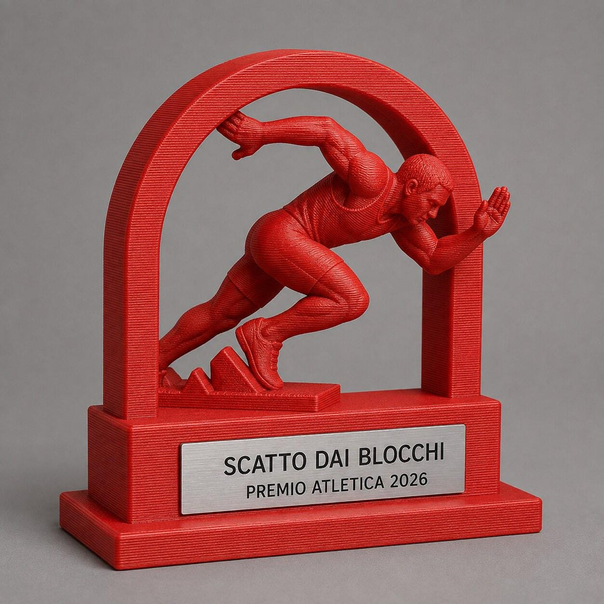 Trofeo Atletica Scatto dai Blocchi Personalizzato, Premio Running Sprint per Gare e Società Sportive, 15 18 o 22 cm