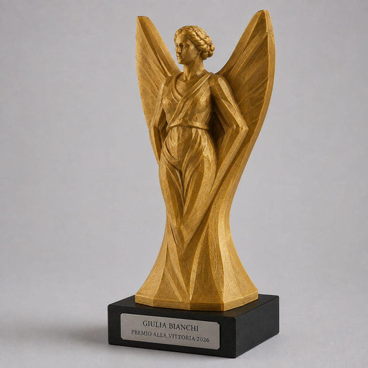 Trofeo Premium Vittoria Alata Personalizzato – Premio Trionfo, Merito e Leadership, 28 o 38 cm, Stampa 3D PLA