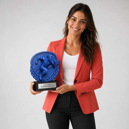 Trofeo Premium Velocista del Trionfo Personalizzato – Premio Atletica e Corsa, 28 o 38 cm, Stampa 3D PLA