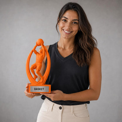 Trofeo Basket Rimbalzo Offensivo Personalizzato, Premio Miglior Rimbalzista per Tornei, Club e Squadre, 15 18 o 22 cm