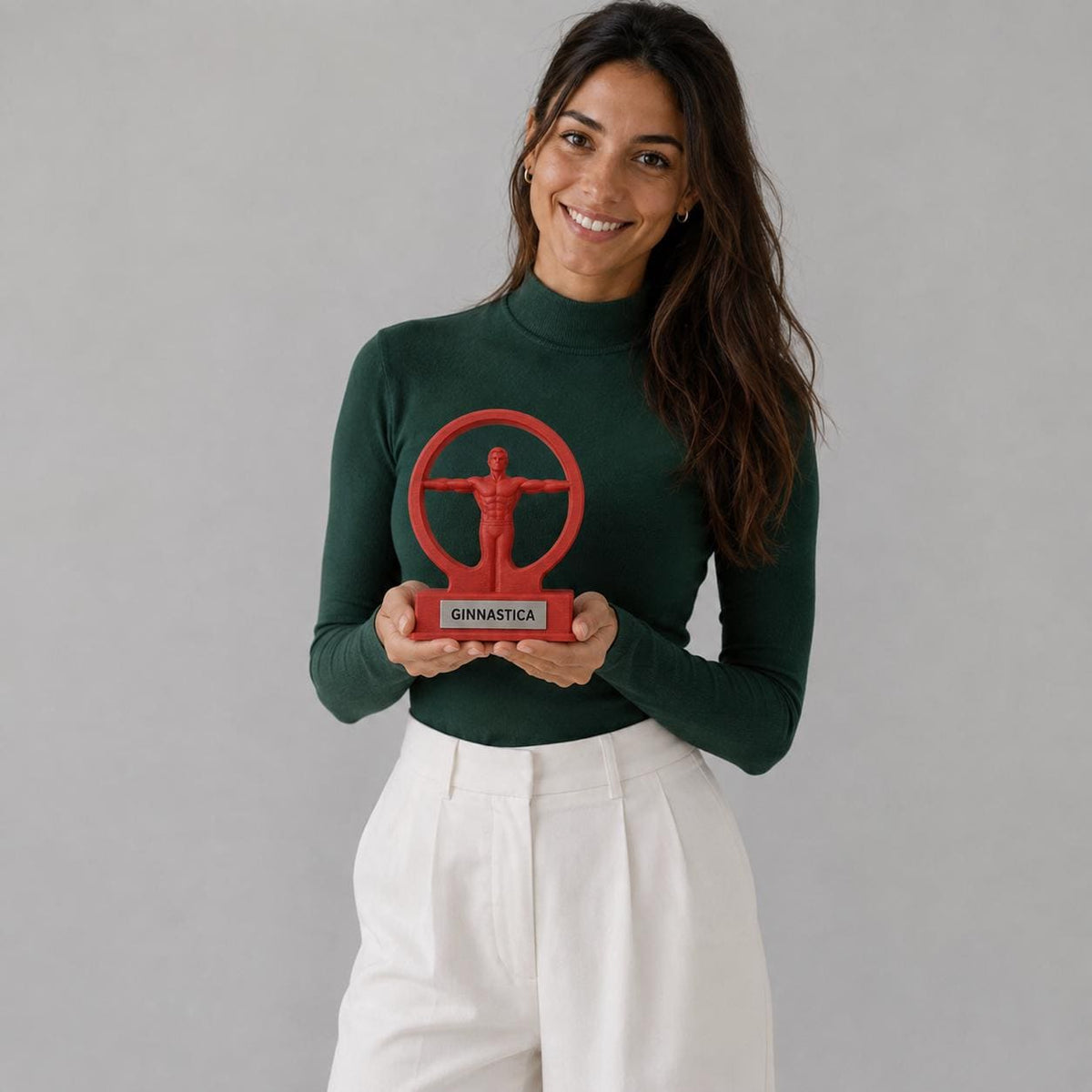 Trofeo Ginnastica Croce agli Anelli Personalizzato, Premio Ginnasta per Gare, Club e Società, 15 18 o 22 cm