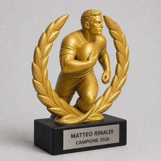 Trofeo Premium Rugbista del Trionfo personalizzato – premio rugby e riconoscimento sportivo
