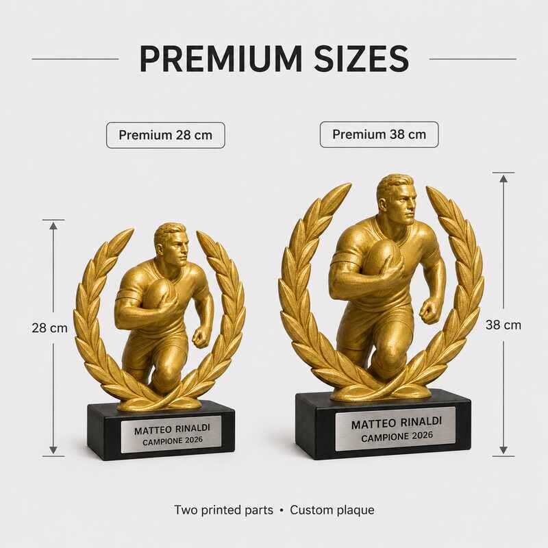 Trofeo Premium Rugbista del Trionfo personalizzato – premio rugby e riconoscimento sportivo