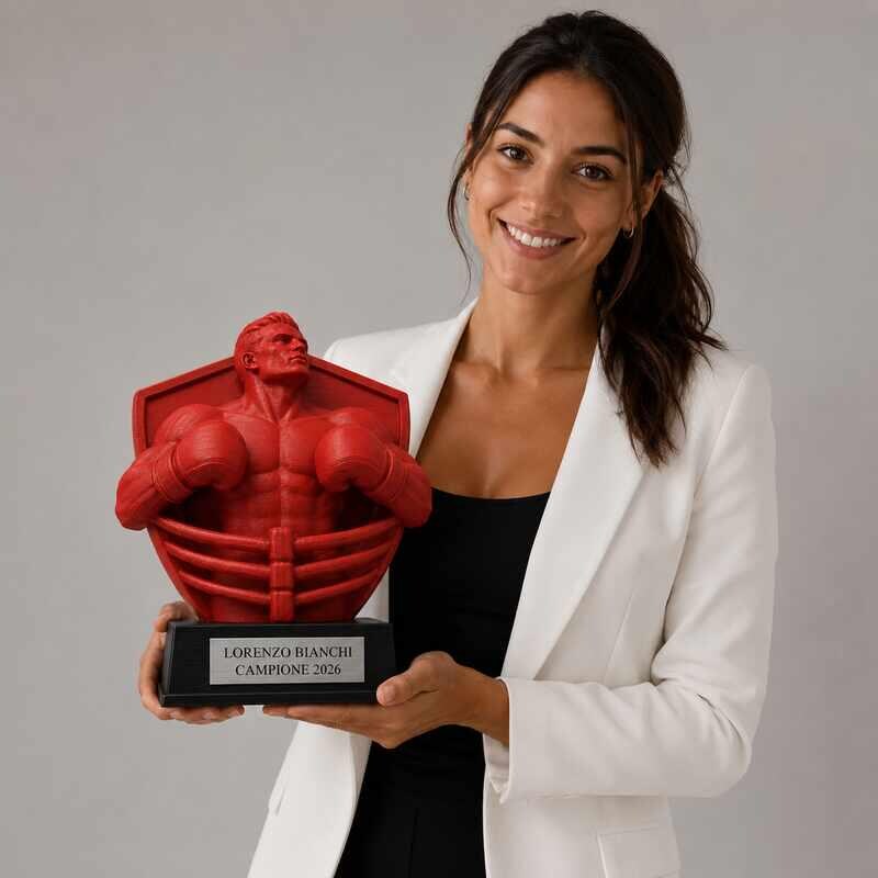 Trofeo Premium Pugile del Trionfo personalizzato – premio boxe e vittoria