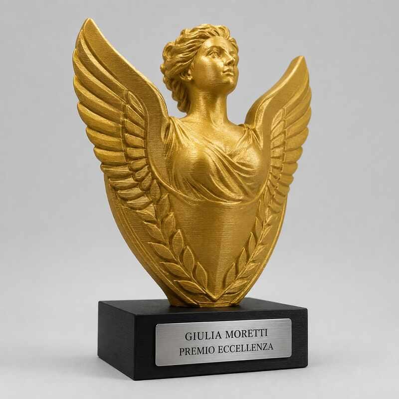 Trofeo Premium Dea Alata del Trionfo personalizzato – premio eccellenza e vittoria