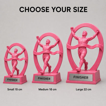 Trofeo Running Traguardo Vittorioso Personalizzato, Premio Finisher per Gare, Club e Squadre, 15 18 o 22 cm