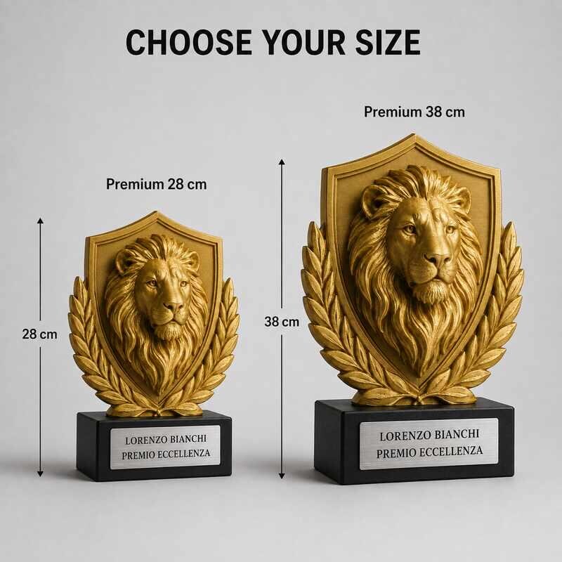 Trofeo Premium Leone del Trionfo personalizzato – premio leadership e vittoria