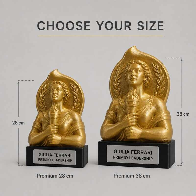 Trofeo Premium Custode della Fiaccola personalizzato – premio leadership e successo