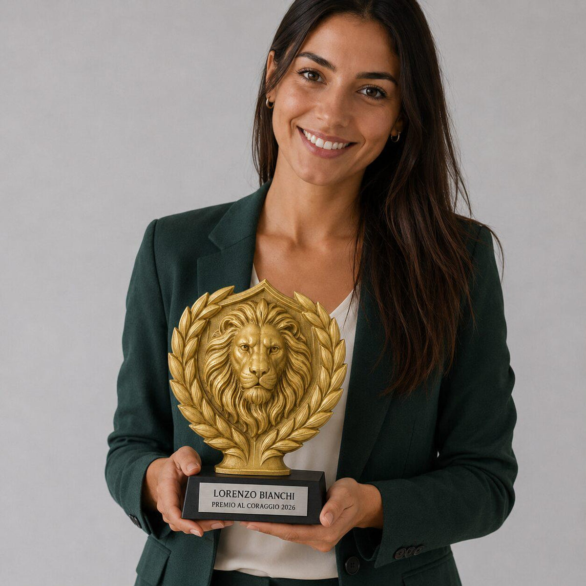 Trofeo Premium Leone del Trionfo Personalizzato – Premio Coraggio e Vittoria, 28 o 38 cm, Stampa 3D PLA
