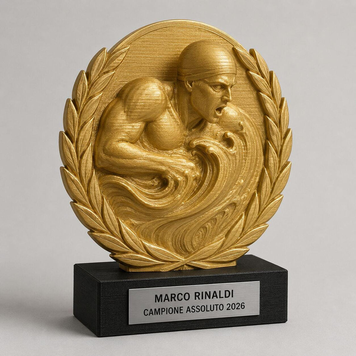 Trofeo Premium Nuotatore del Trionfo Personalizzato – Premio Nuoto e Vittoria, 28 o 38 cm, Stampa 3D PLA