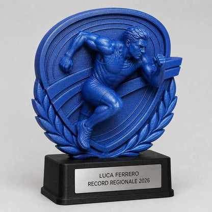 Trofeo Premium Velocista del Trionfo Personalizzato – Premio Atletica e Corsa, 28 o 38 cm, Stampa 3D PLA
