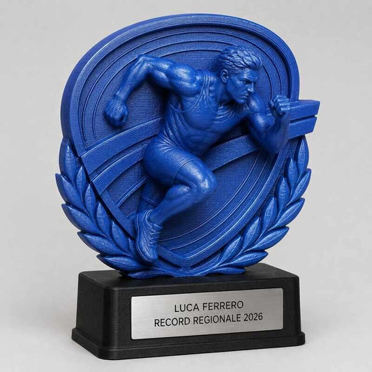 Trofeo Premium Velocista del Trionfo Personalizzato – Premio Atletica e Corsa, 28 o 38 cm, Stampa 3D PLA