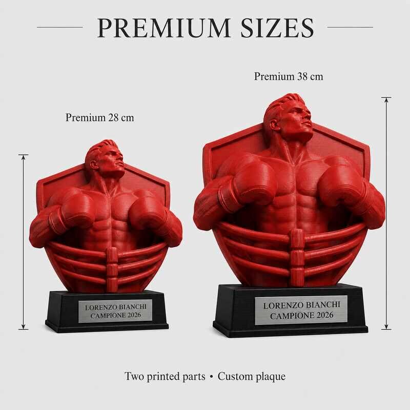 Trofeo Premium Pugile del Trionfo personalizzato – premio boxe e vittoria