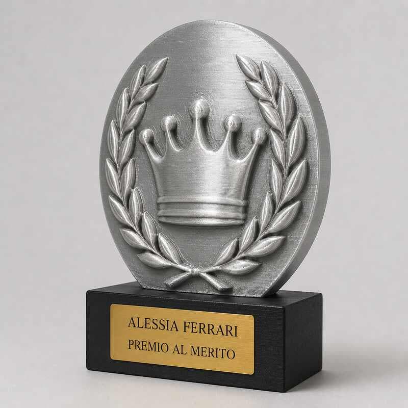 Trofeo Premium Corona del Vincitore personalizzato – premio merito e trionfo