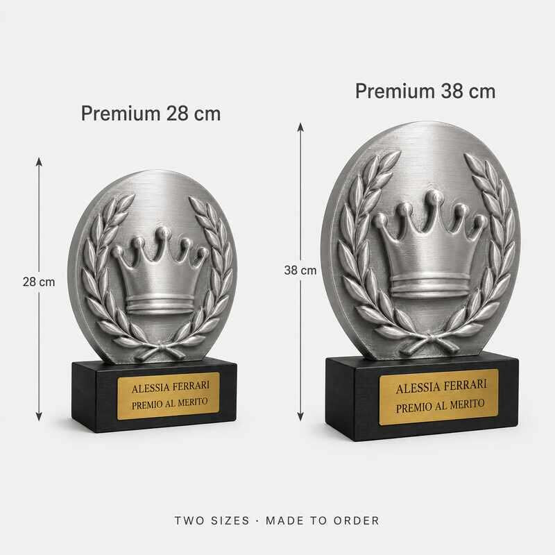 Trofeo Premium Corona del Vincitore personalizzato – premio merito e trionfo