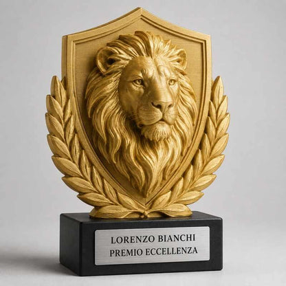 Trofeo Premium Leone del Trionfo personalizzato – premio leadership e vittoria