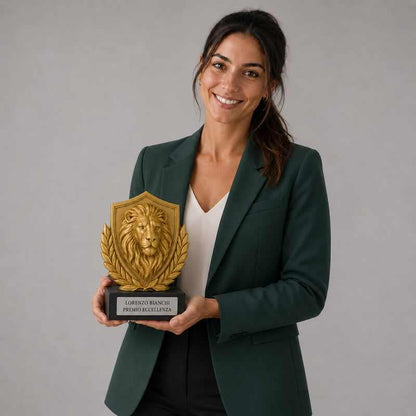 Trofeo Premium Leone del Trionfo personalizzato – premio leadership e vittoria