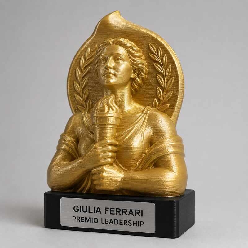 Trofeo Premium Custode della Fiaccola personalizzato – premio leadership e successo