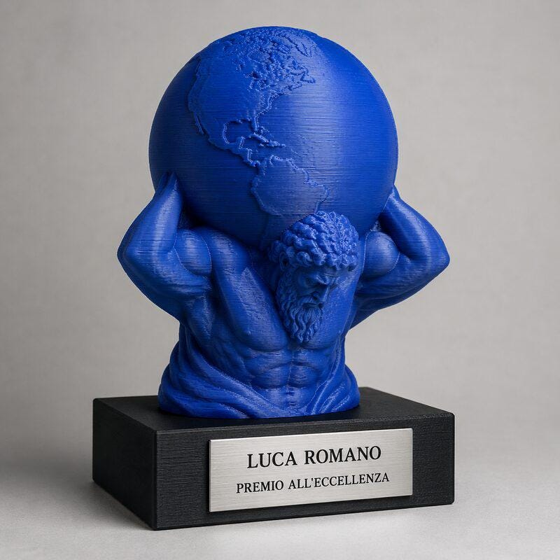 Trofeo Premium Atlante della Gloria personalizzato – premio eccellenza e prestigio