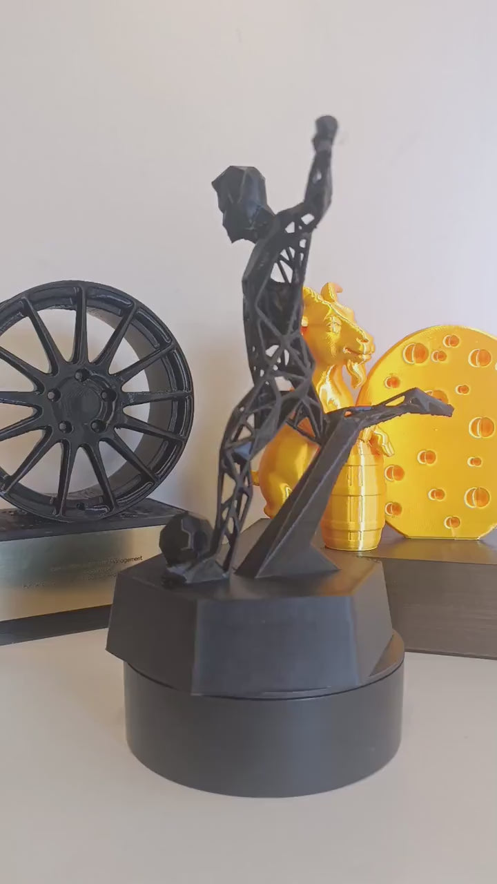 Trofeo Calcio Personalizzato 3D - Statuetta MVP Calciatore - Premio Miglior Giocatore Torneo  - Regalo Sportivo Moderno