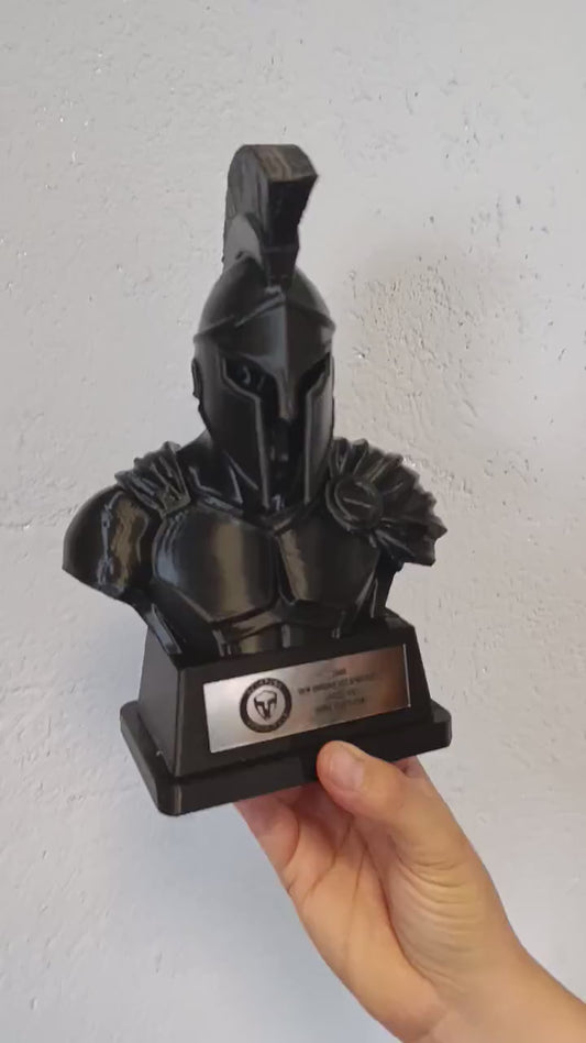 Trofeo Guerriero Spartano Personalizzato Stampa 3D, Busto Greco Antico, Premio Arti Marziali Lotta, Regalo Palestra Crossfit e Bodybuilding