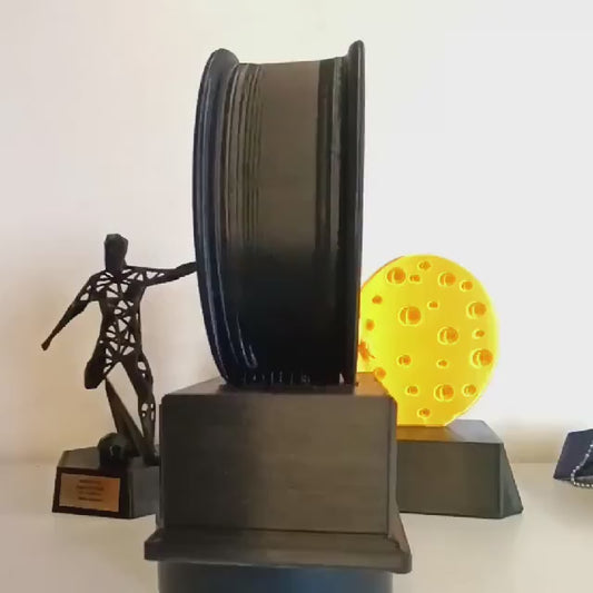 Trofeo Automotive Personalizzato in Stampa 3D | Premio Aziendale con Cerchio Auto e Targa Incisa | Idea Regalo Anniversario Lavoro